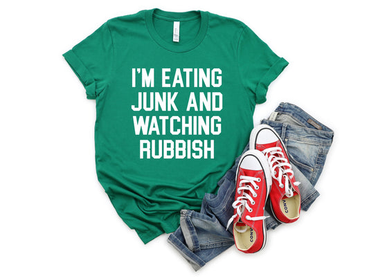 Wholesale I'm Eating Junk and Watching Rubbish Graphic Tee - Red Tee