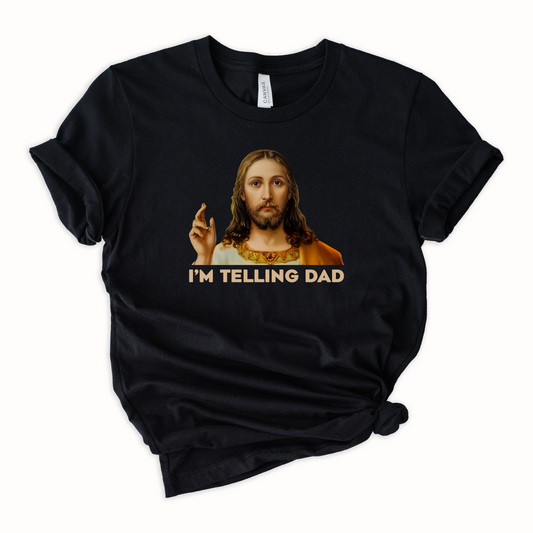 Wholesale I'm telling Dad Graphic Tee - Black Tee