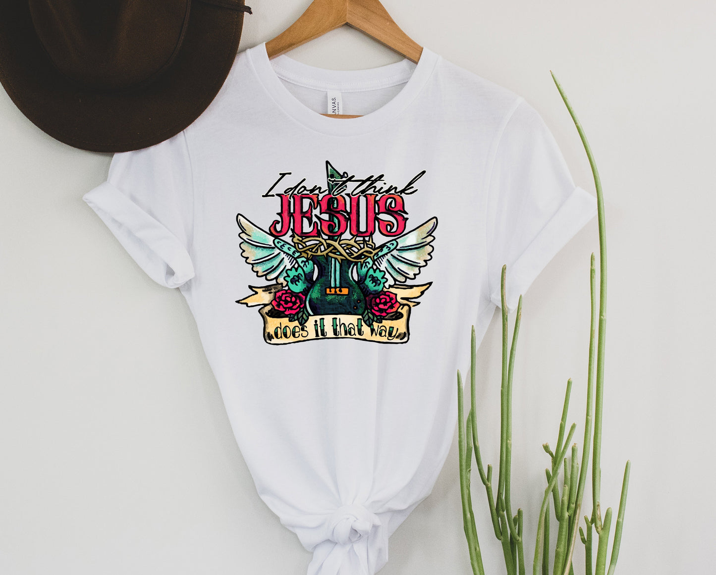 Wholesale I Don't Think Jesus Does it That Way Graphic Tee - White