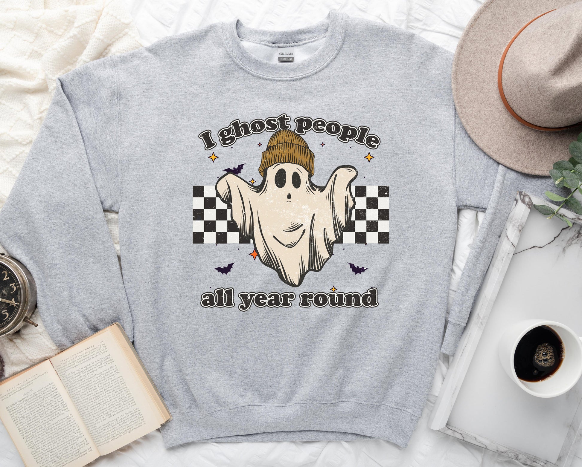 Wholesale I Ghost People All Year Round Graphic Tee - Black