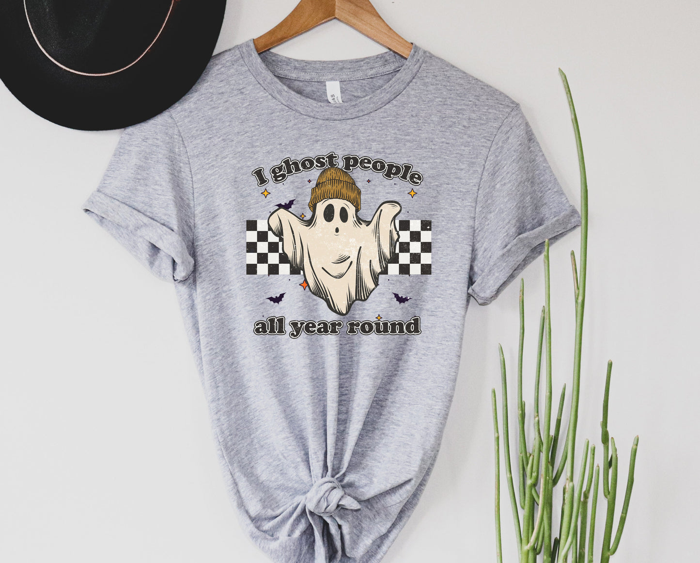 Wholesale I Ghost People All Year Round Graphic Tee - Heather Grey