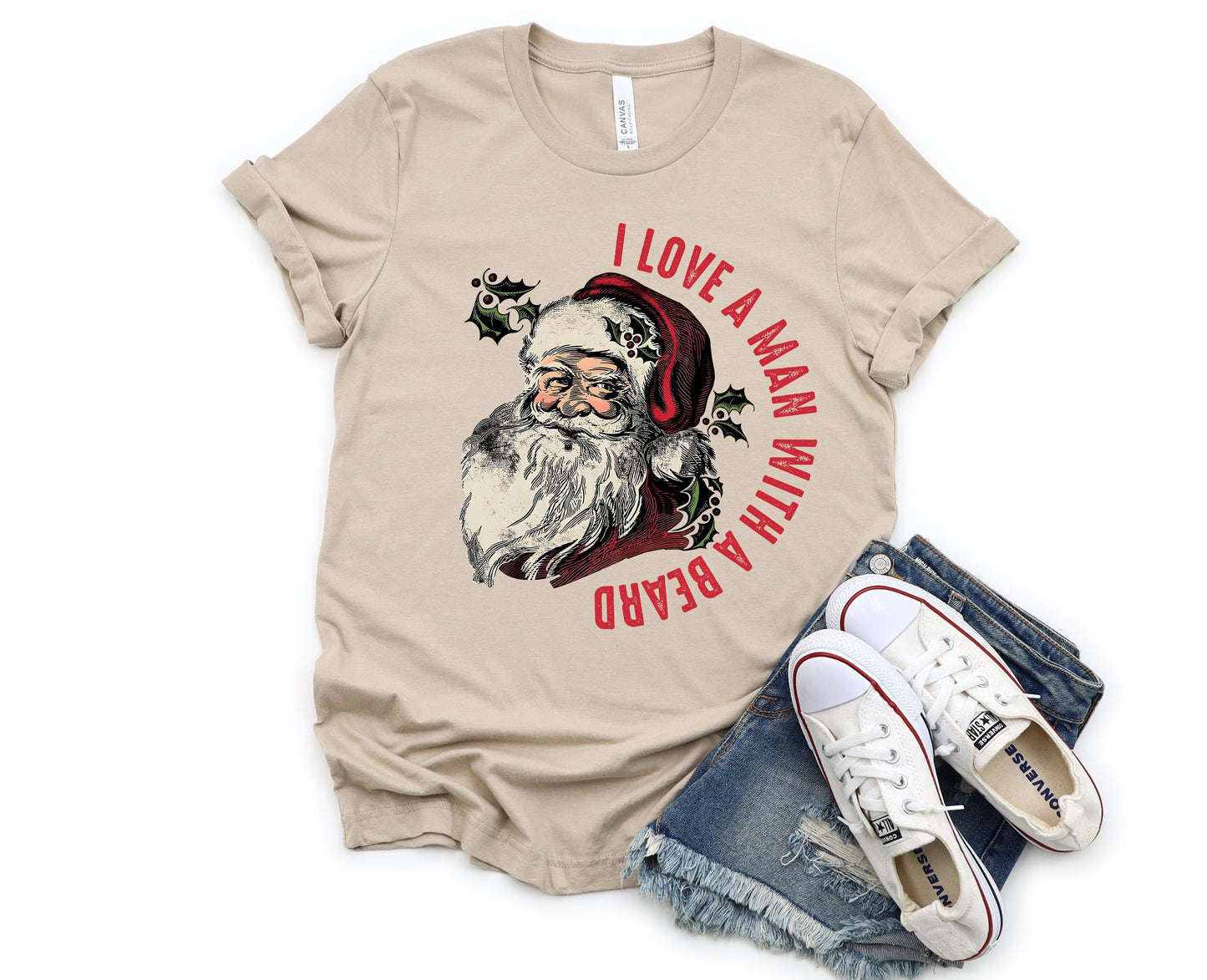 Wholesale I Love a Man With a Beard Graphic Tee - White Sweatshirt
