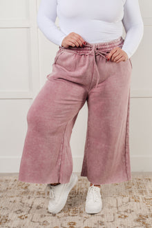  In or Out Wide Leg Cropped Pants in Light Rose