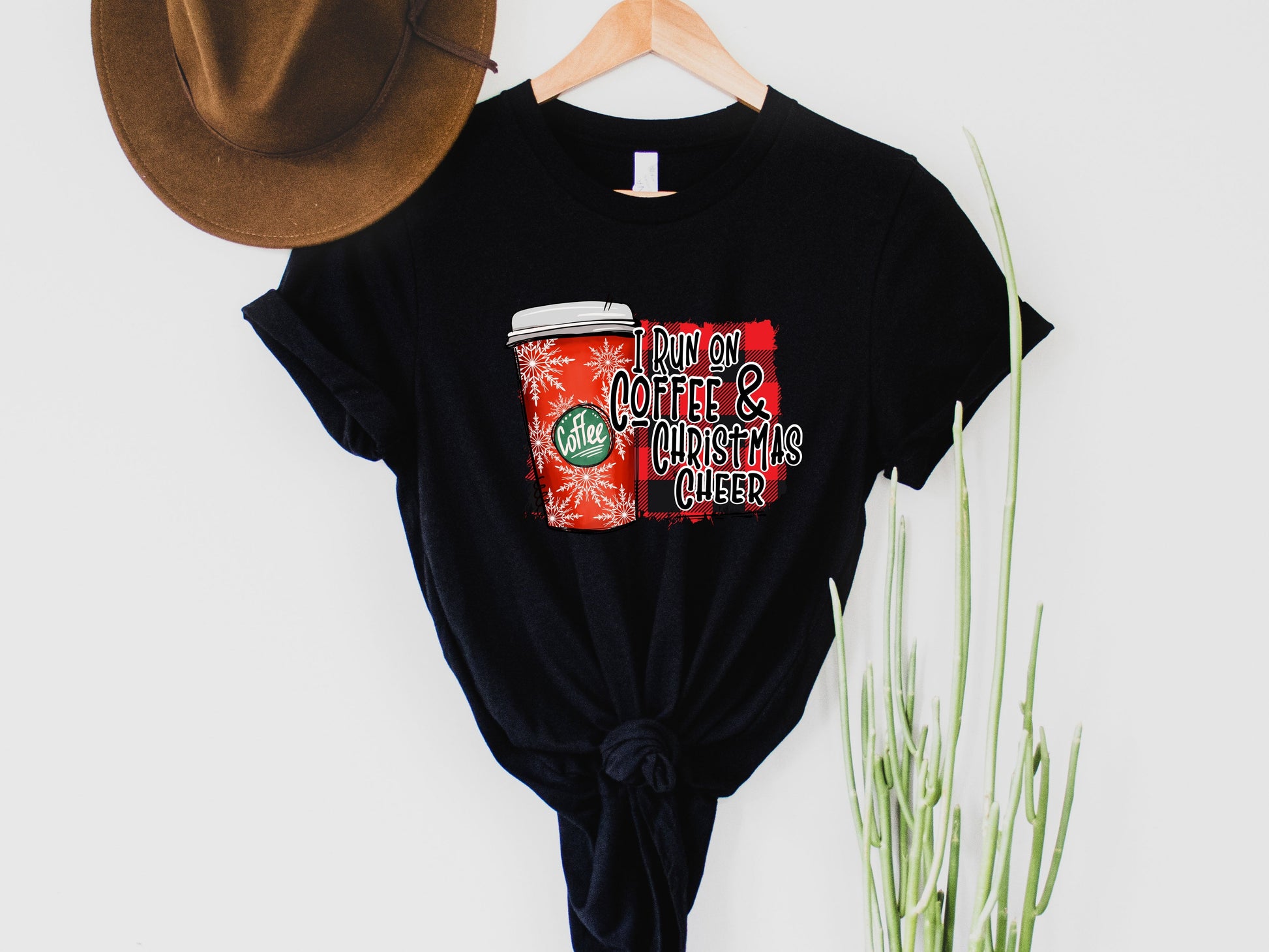 Wholesale Coffee & Christmas Graphic Tee - Grey