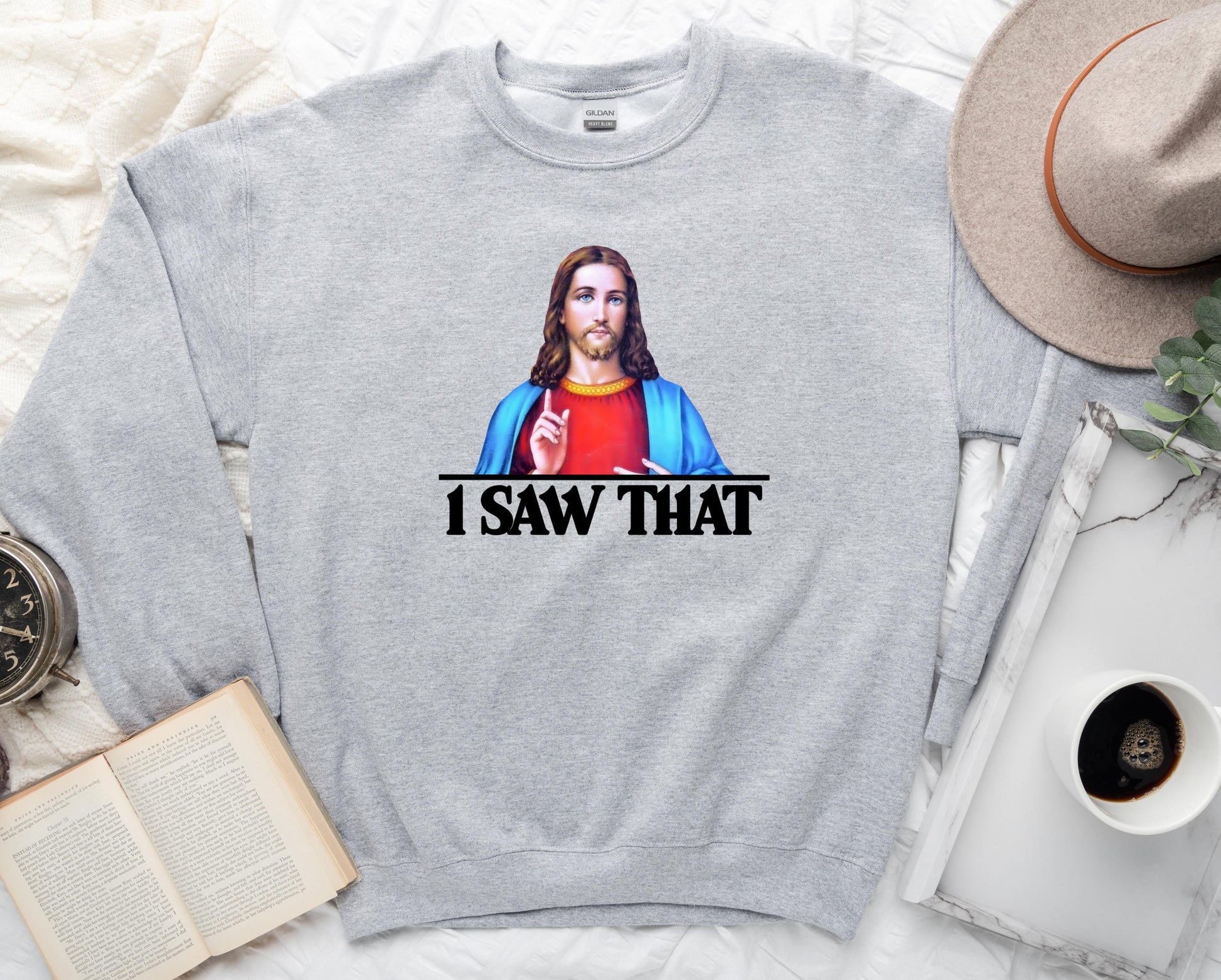 Wholesale I Saw That Graphic Tee - Heather Sand