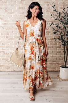  It's All Sunshine V-Neck Floral Dress in Orange