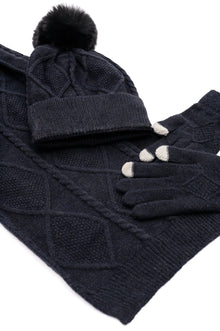  Jane Frost Beanie, Glove, and Scarf Set In Black