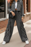 Ruffle Road Trip Charcoal Pants