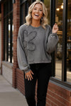 The Petal Pop Charcoal Pullover