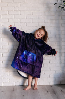  Kids Oversized Hoodie Blanket in Starry Sky