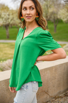  Let's Meet Up Green Blouse