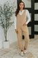 Little Miss Picnic V-Neck Jumpsuit in Brush
