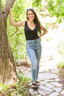  Live to Love Deep V Bodysuit
