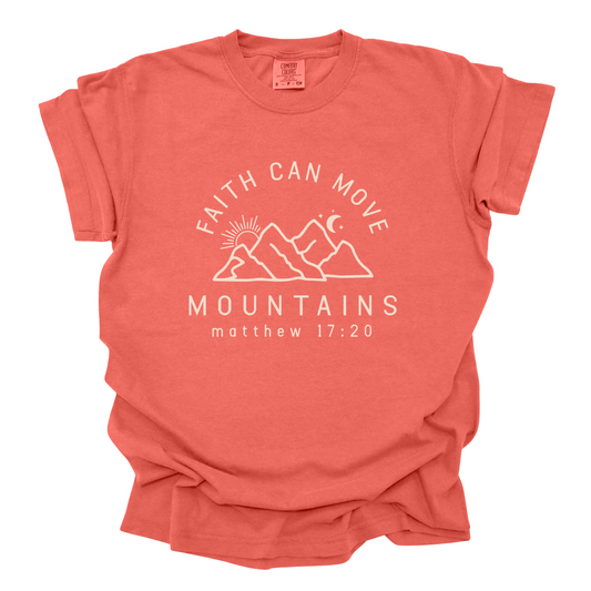Wholesale Matthew 17:20 Graphic Tee - CC Bright Salmon Tee