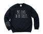 Wholesale Mrs. Claus in the Streets Graphic Tee - Red Long Sleeve