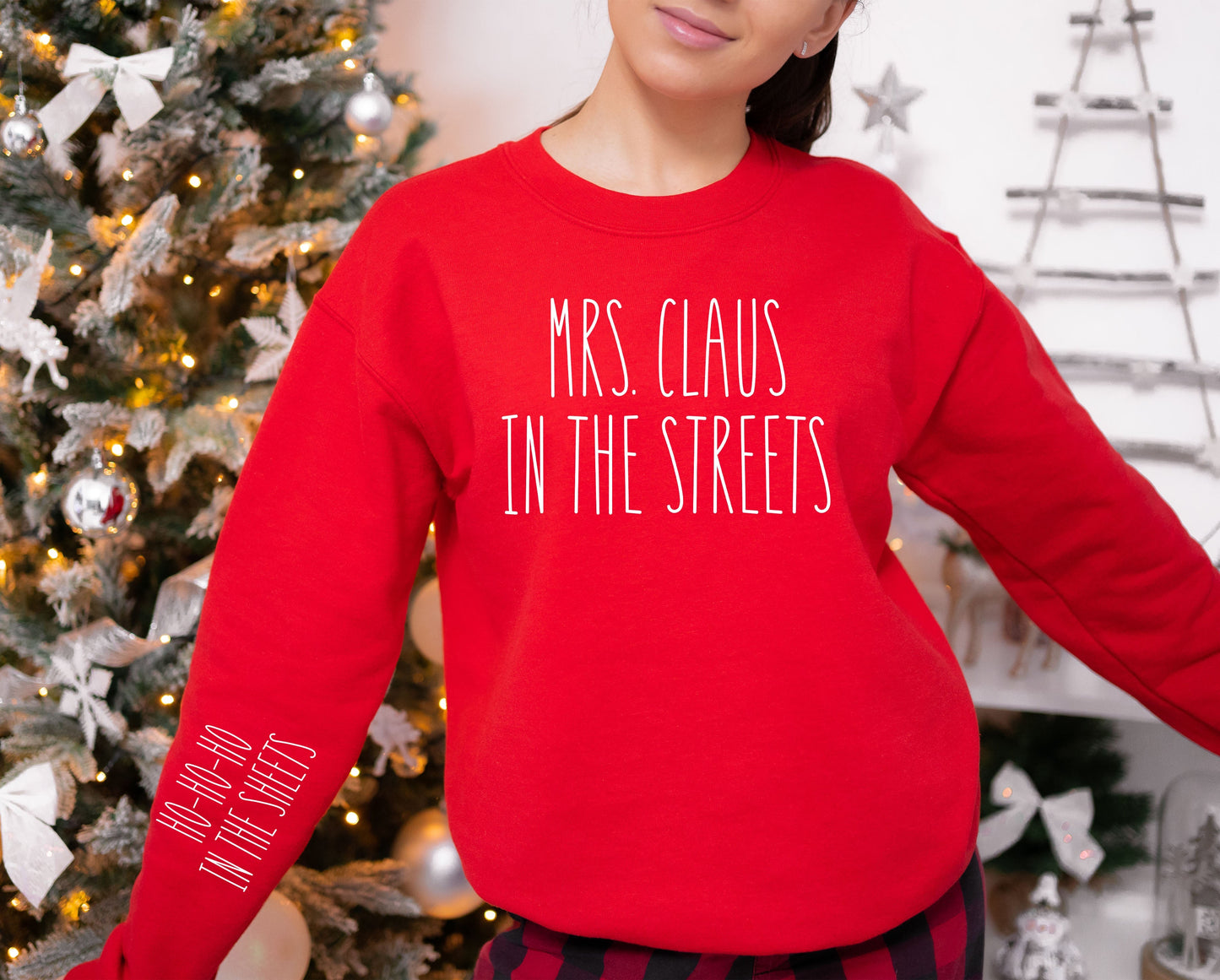 Wholesale Mrs. Claus in the Streets Graphic Tee - Black Long Sleeve