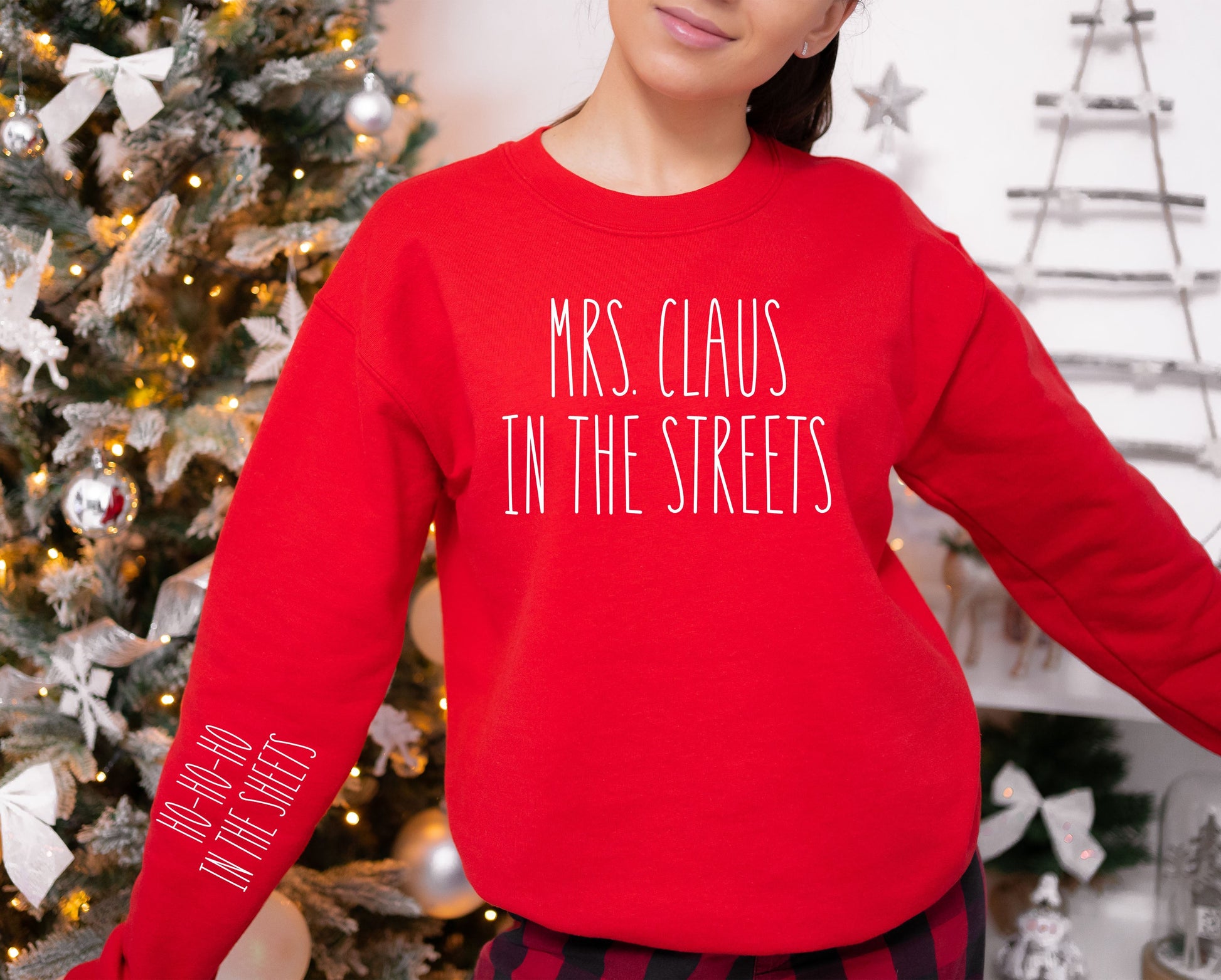 Wholesale Mrs. Claus in the Streets Graphic Tee - Black Long Sleeve