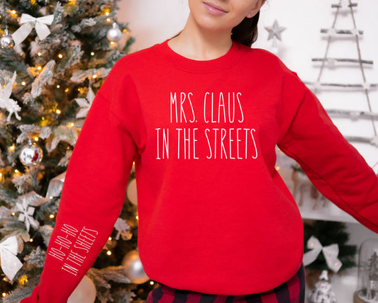 Wholesale Mrs. Claus in the Streets Graphic Tee - Black Long Sleeve