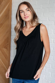  Not So Anxious V-Neck Tank in Black