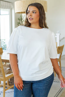  Pristine Puff Sleeve Top in White