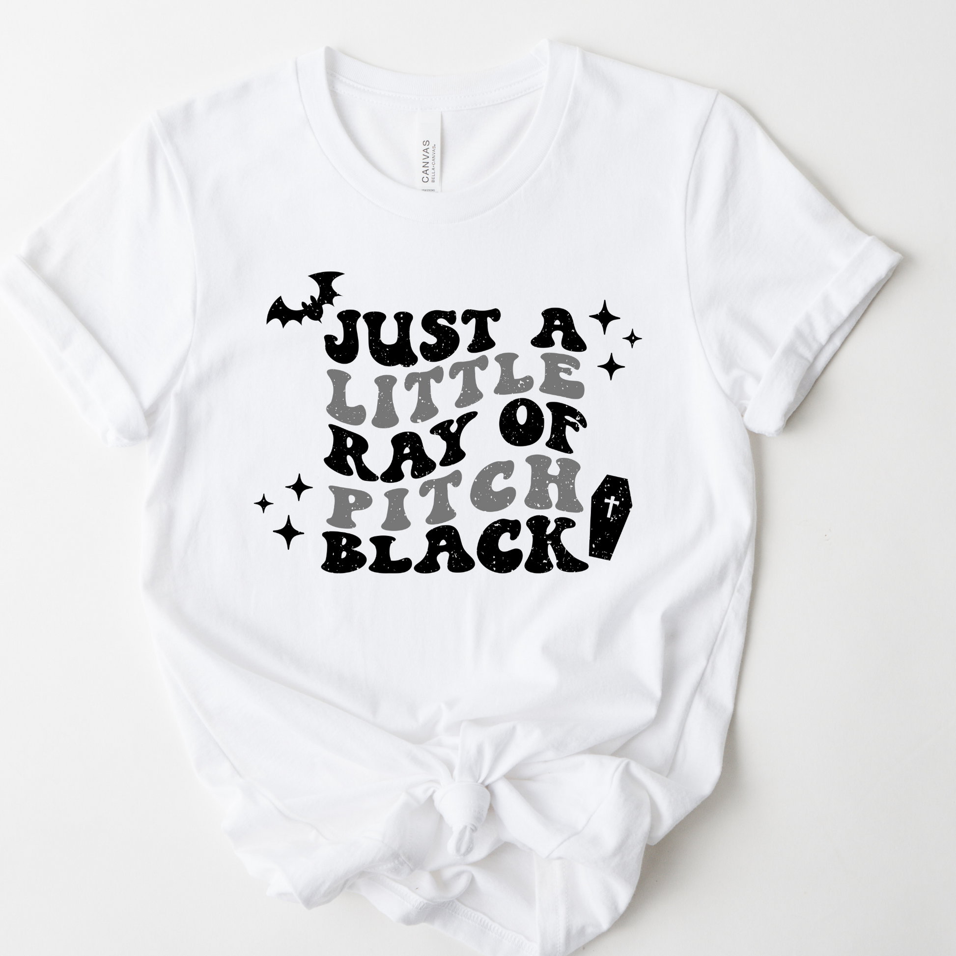 Wholesale A little ray of pitch black Graphic Tee - White