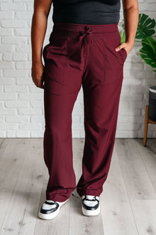  Runner's High Drawstring Joggers in Red Merlot