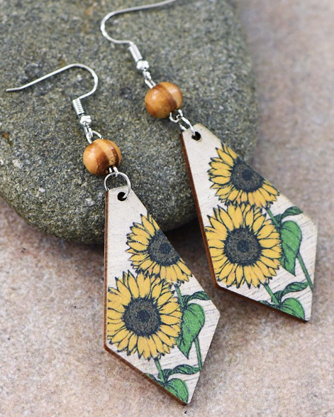 Sunflower Printed Wood