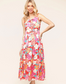 Coral Midi Dress with Pockets