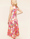 Coral Midi Dress with Pockets