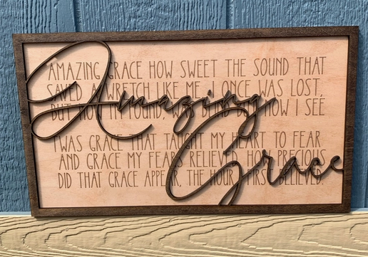 Amazing Grace Wood Sign
