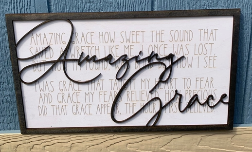 Amazing Grace Wood Sign