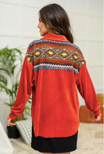 Cozy Cabin Days Sweater in Red