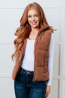  Set Me Up Corduroy Puffer Vest