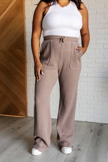  Set Process Mineral Wash Waffle Knit Pants in Brown