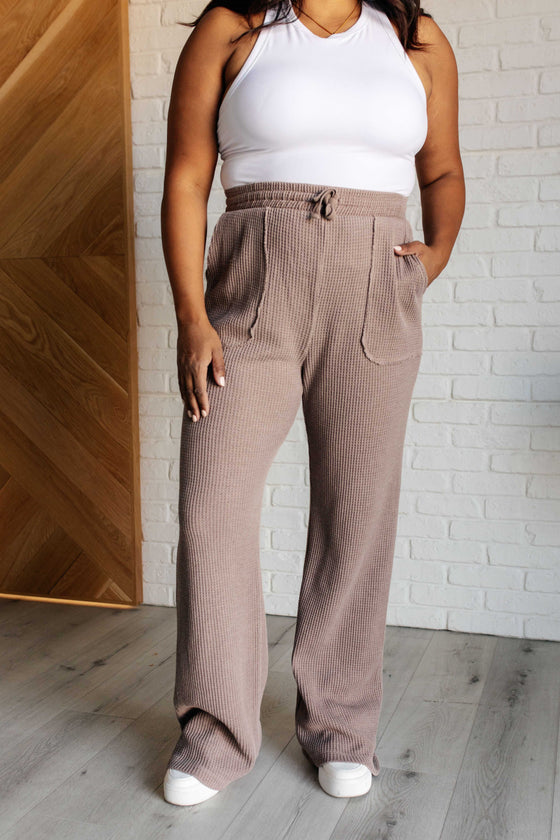 Set Process Mineral Wash Waffle Knit Pants in Brown