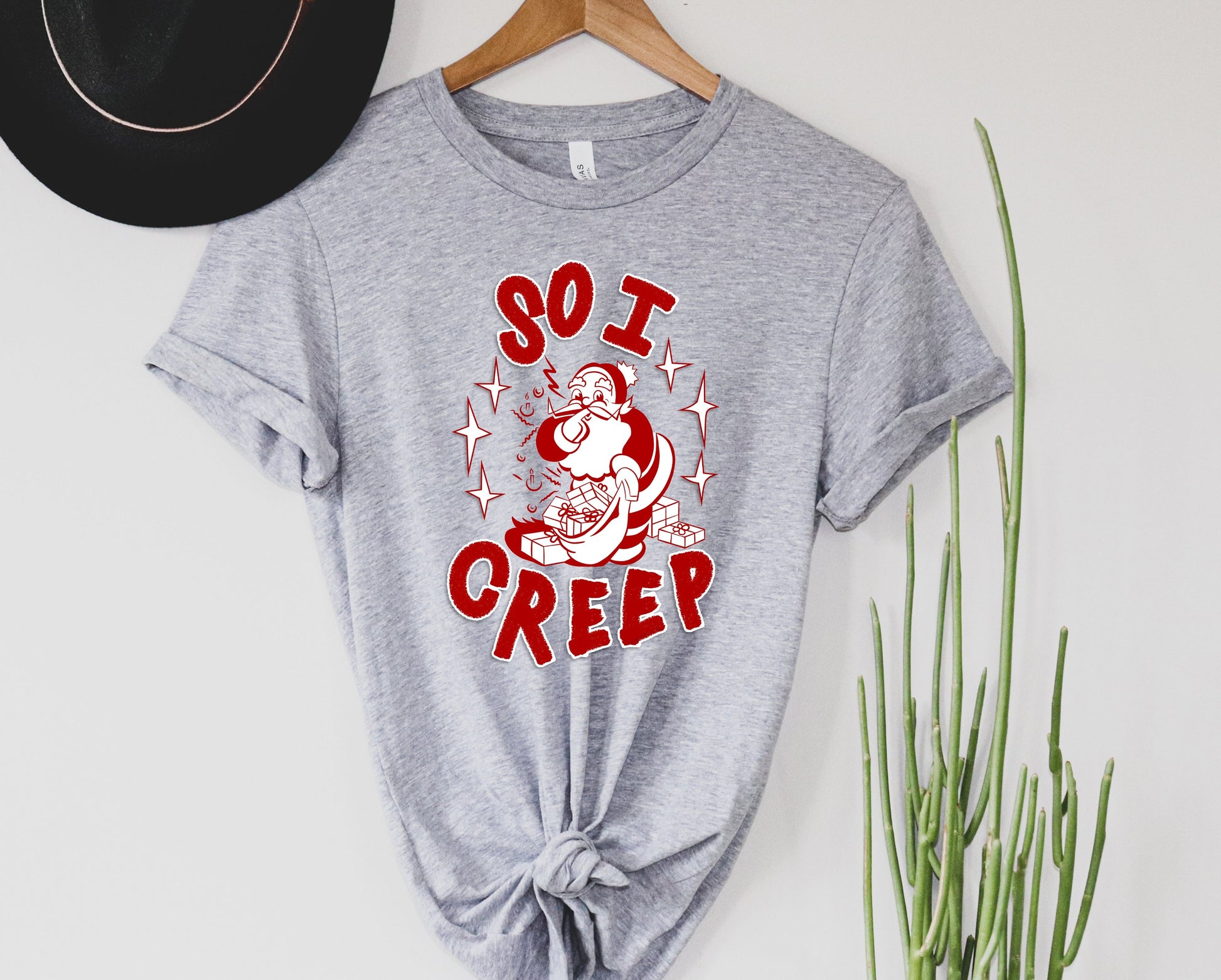 Wholesale So I Creep Christmas Graphic Tee - Olive