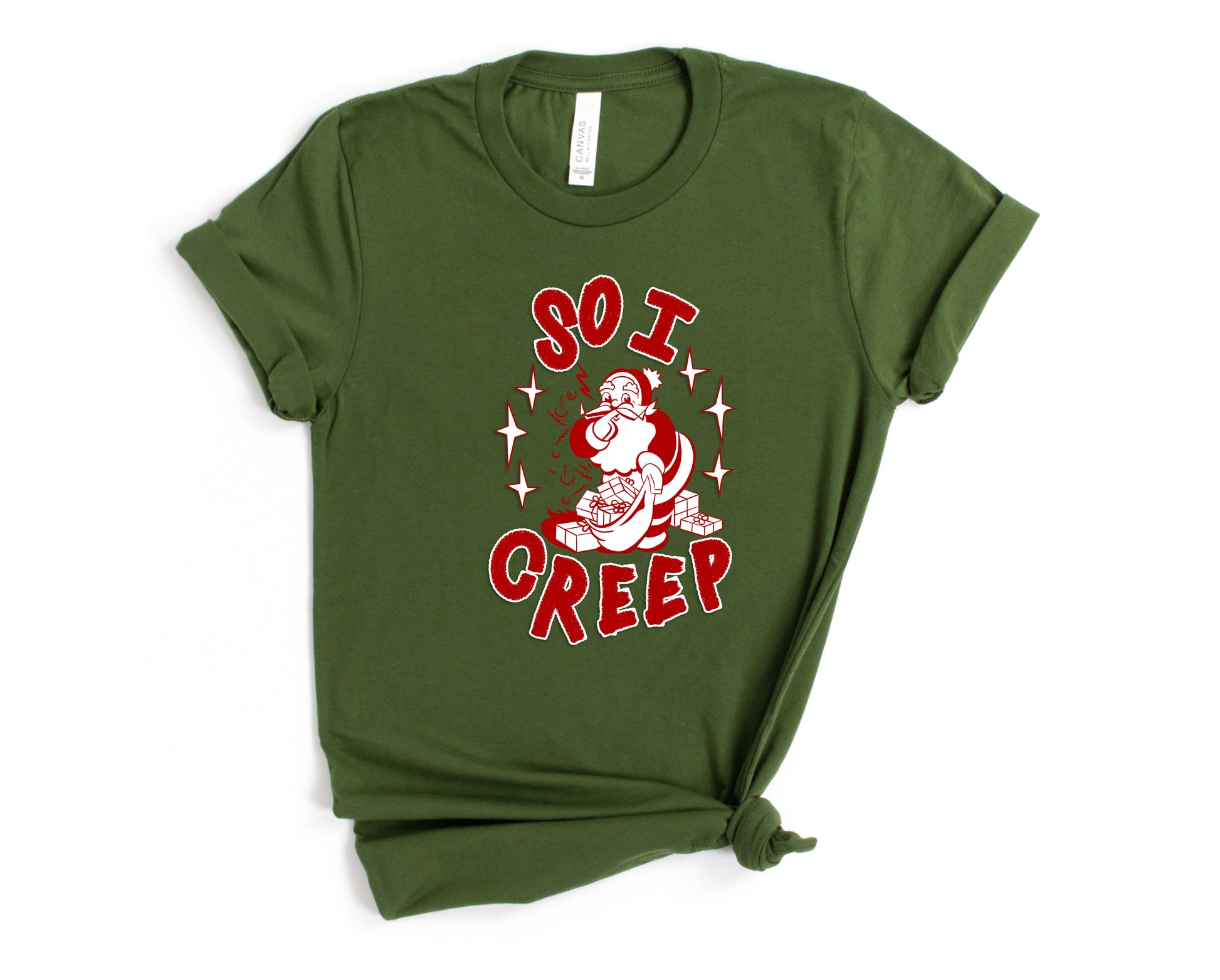Wholesale So I Creep Christmas Graphic Tee - Grey