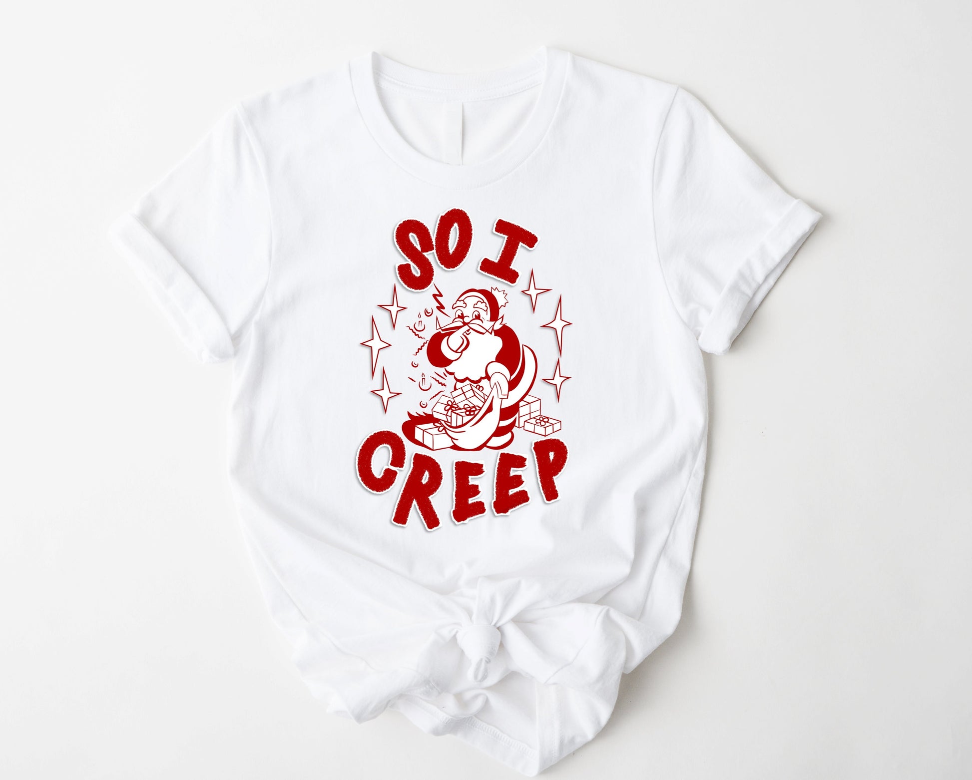 Wholesale So I Creep Christmas Graphic Tee - White