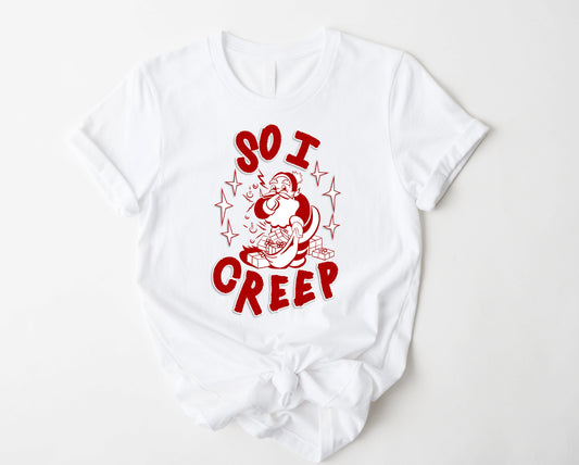 Wholesale So I Creep Christmas Graphic Tee - White