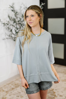  Stay On Top Relaxed Tee in Light Grey