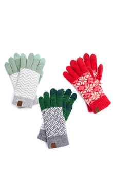  Touch and Go Patterned Glove Trio