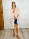 Tropical Print Gauze Kimono - Milk Tea