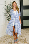 Tropical Gauze Kimono -Periwinkle