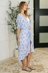 Tropical Gauze Kimono -Periwinkle