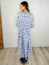 Tropical Gauze Kimono -Periwinkle