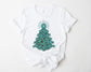 Wholesale Turquoise Christmas Graphic Tee - White