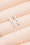 Twin Sparkle Silver Stud Earrings