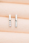 Twin Sparkle Silver Stud Earrings