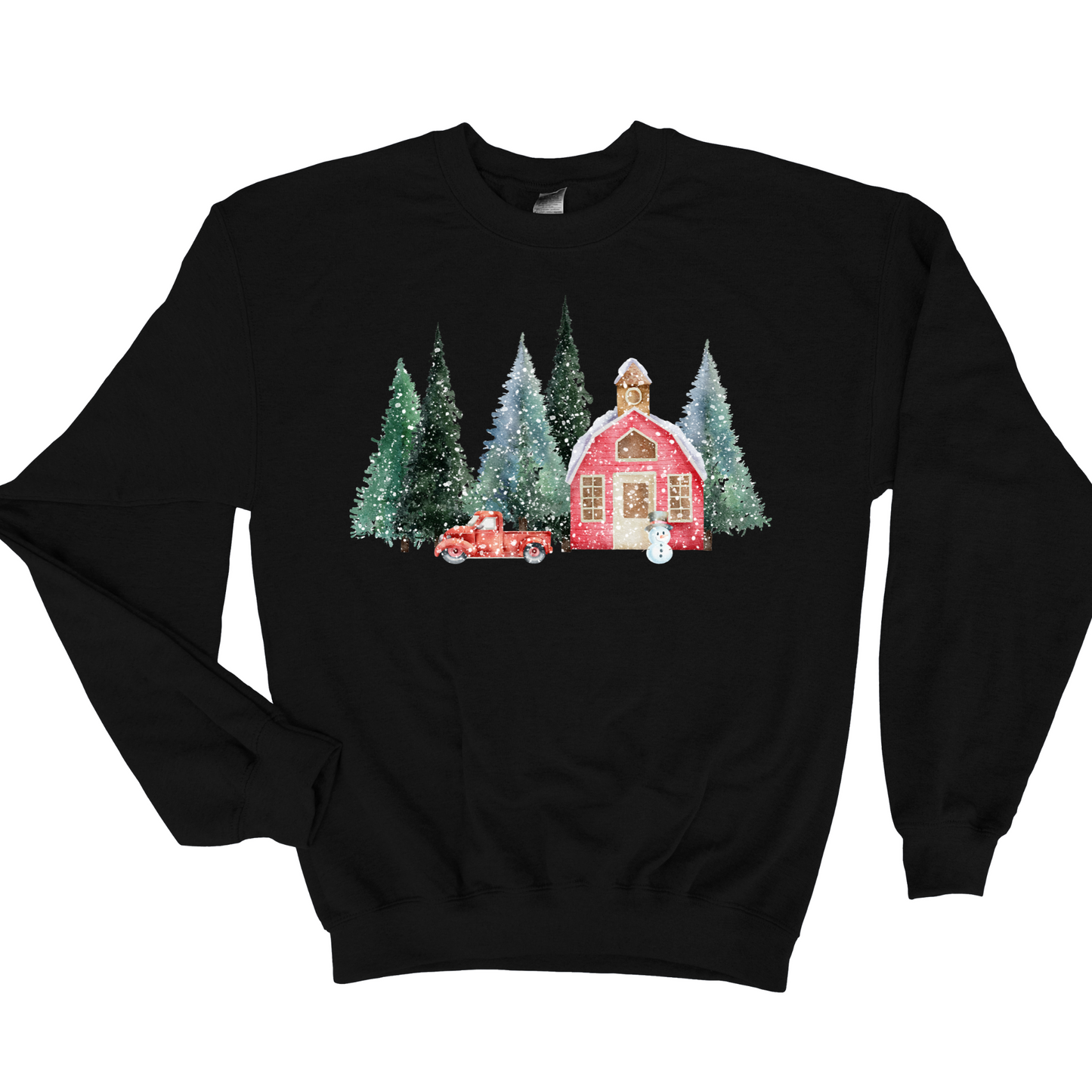 Wholesale Red Truck Christmas - Black Sweatshirt