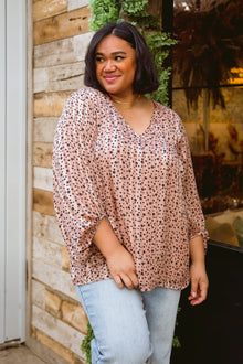  Vivian Satin Blouse in Rose Gold